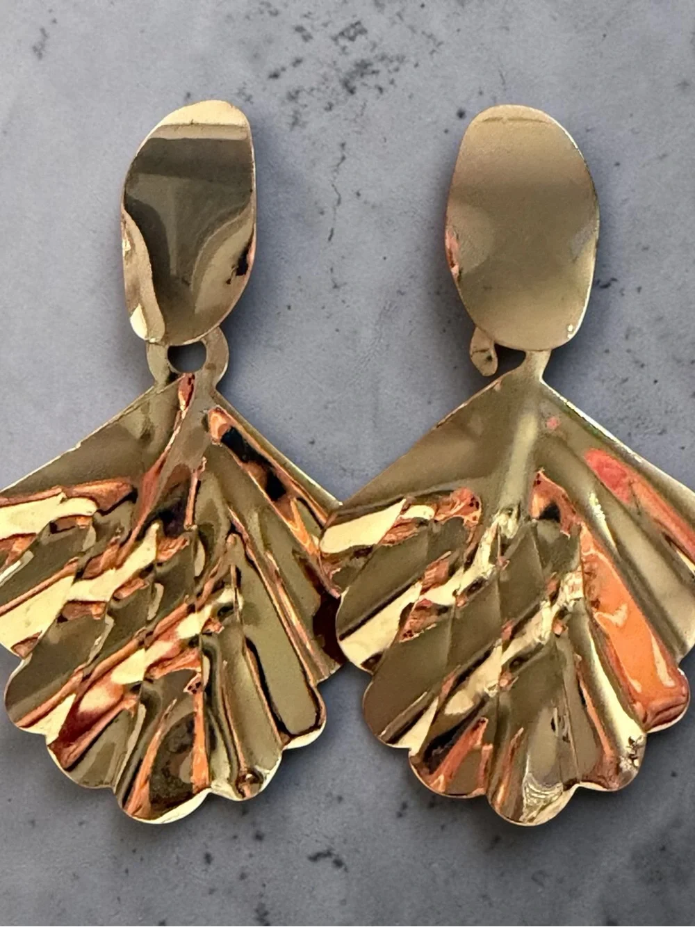 Gold Shell Drop Earrings